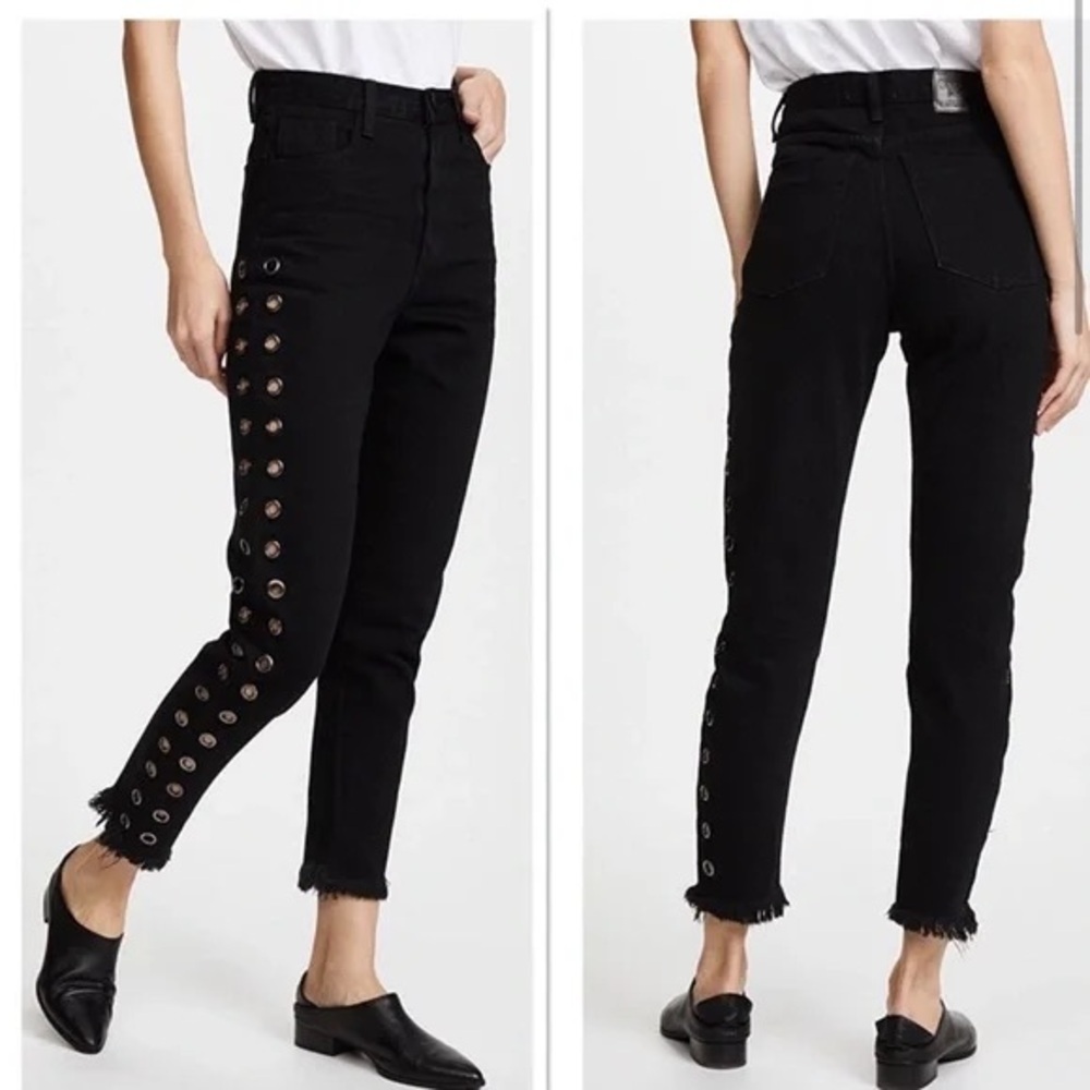 One x Oneteaspoon Legend High Waist Mom Grommet Detail Jean